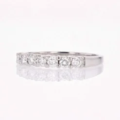 Demi alliance platine diamants