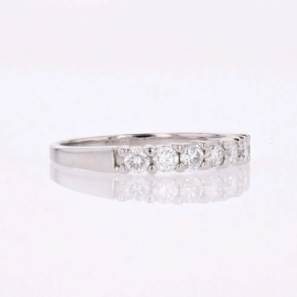 Demi alliance platine diamants