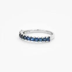 Demi Alliance Saphirs Or Blanc