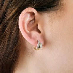 Demi parure, or jaune et or gris, et diamants