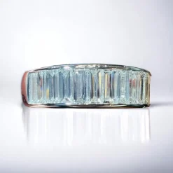 Demi-alliance 13 diamants taille baguette or blanc