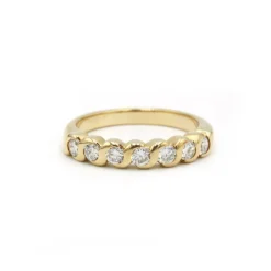Demi-Alliance - Or jaune et diamants