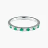 Demi-alliance Diamants Emeraudes
