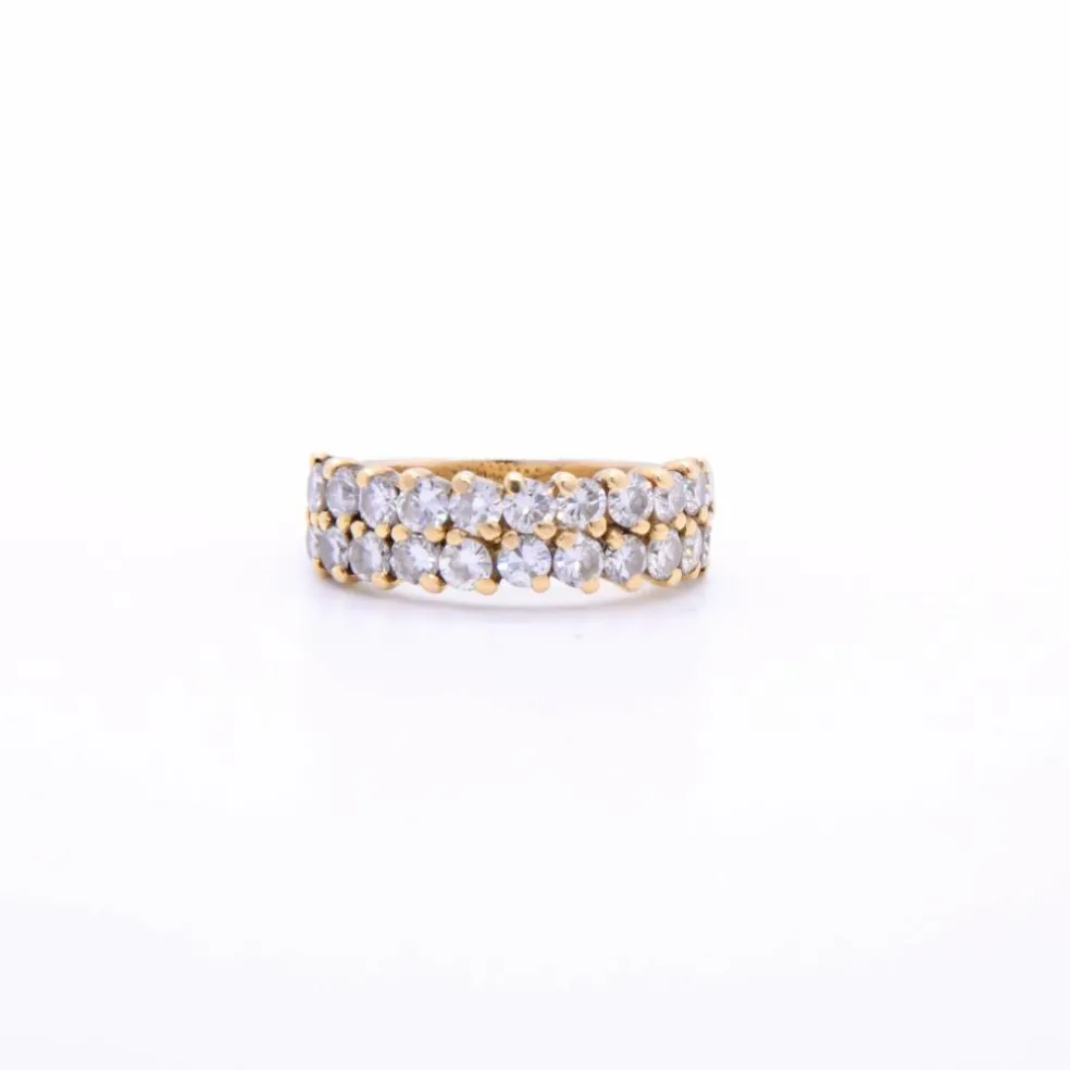 demi-alliance double rangs or et diamants