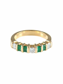 Demi-alliance Emeraudes Diamants
