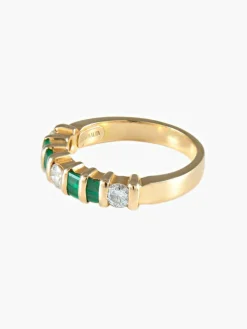 Demi-alliance Emeraudes Diamants
