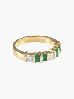 Demi-alliance Emeraudes Diamants