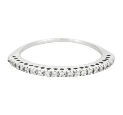Demi-alliance en or blanc et diamants