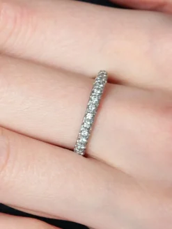 Demi-alliance Or blanc Diamants