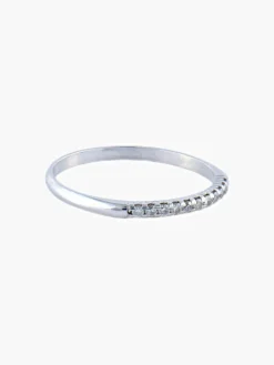 Demi-alliance Or blanc Diamants