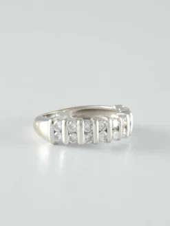 Demi-alliance Or blanc Diamants