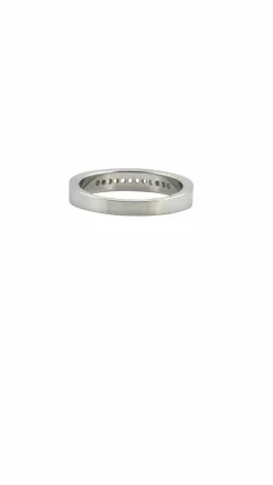 Demi-Alliance or blanc diamants baguettes