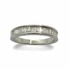 Demi-alliance or blanc et diamants 1,5 ct