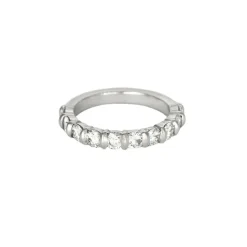 Demi-alliance or blanc et diamants