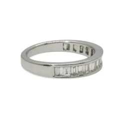 Demi-alliance or blanc et diamants 1,5 ct