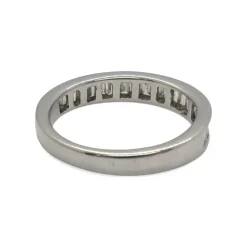 Demi-alliance or blanc et diamants 1,5 ct