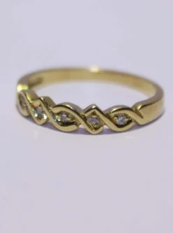Demi-alliance Or jaune Diamants