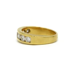 Demi-Alliance or jaune diamants