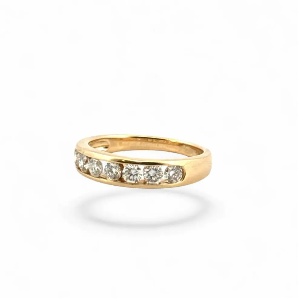 Demi-Alliance or jaune diamants