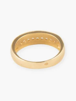Demi-Alliance or jaune et diamants