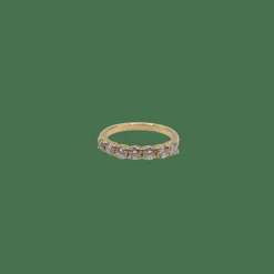 Demi-alliance or jaune sertie de diamants