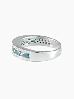 Demi-alliance Saphirs Diamants
