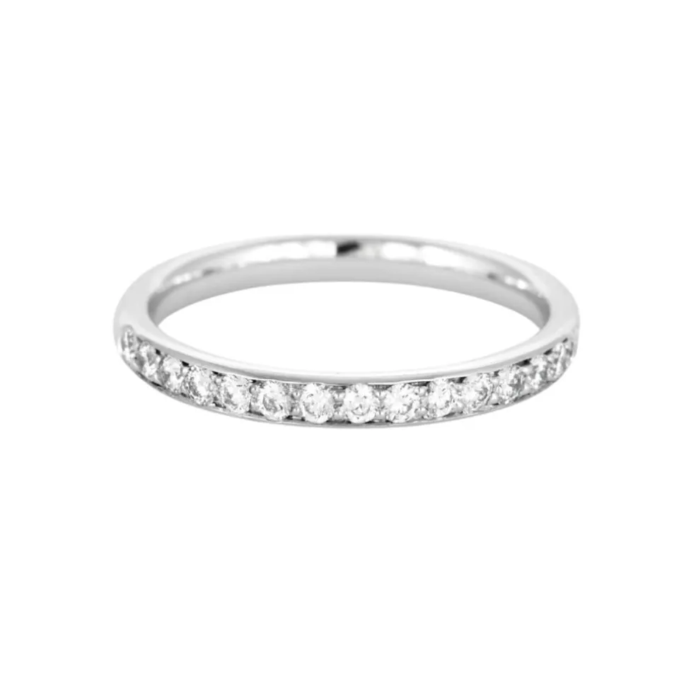 Demie Alliance en or gris et diamants