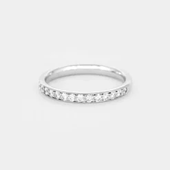 Demie Alliance en or gris et diamants