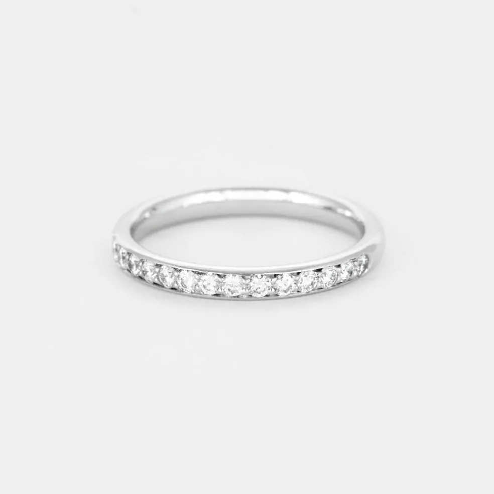 Demie Alliance en or gris et diamants
