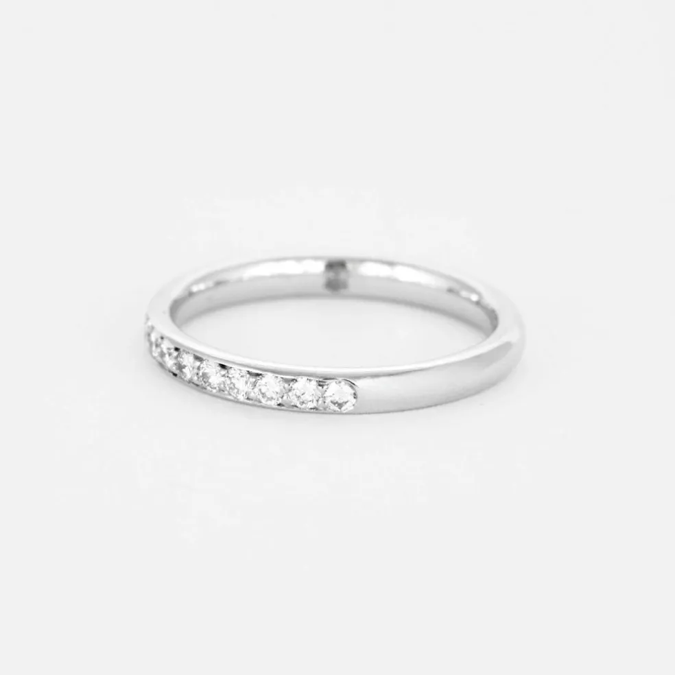 Demie Alliance en or gris et diamants