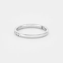 Demie Alliance en or gris et diamants