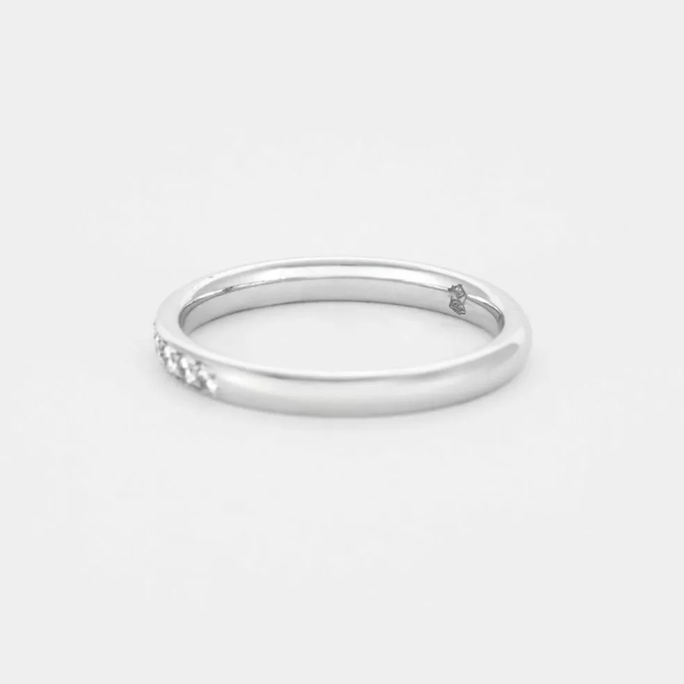 Demie Alliance en or gris et diamants