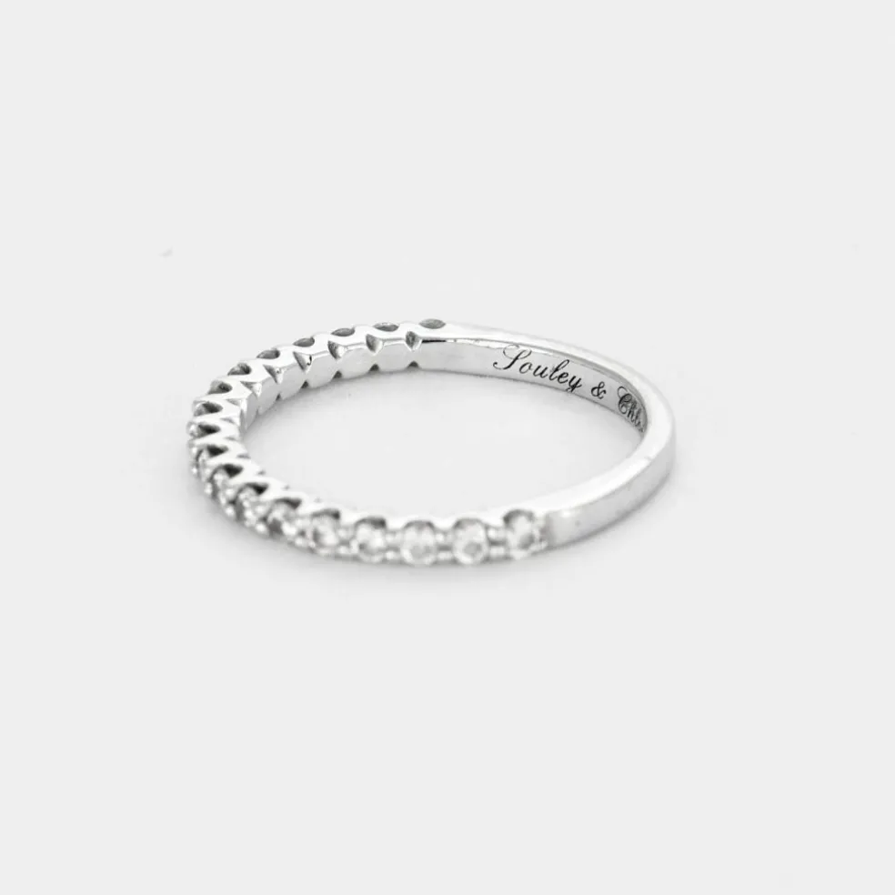 Demie Alliance en or gris et diamants