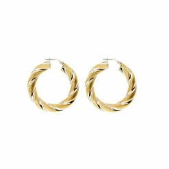 Deux boucles d'oreilles créoles en or