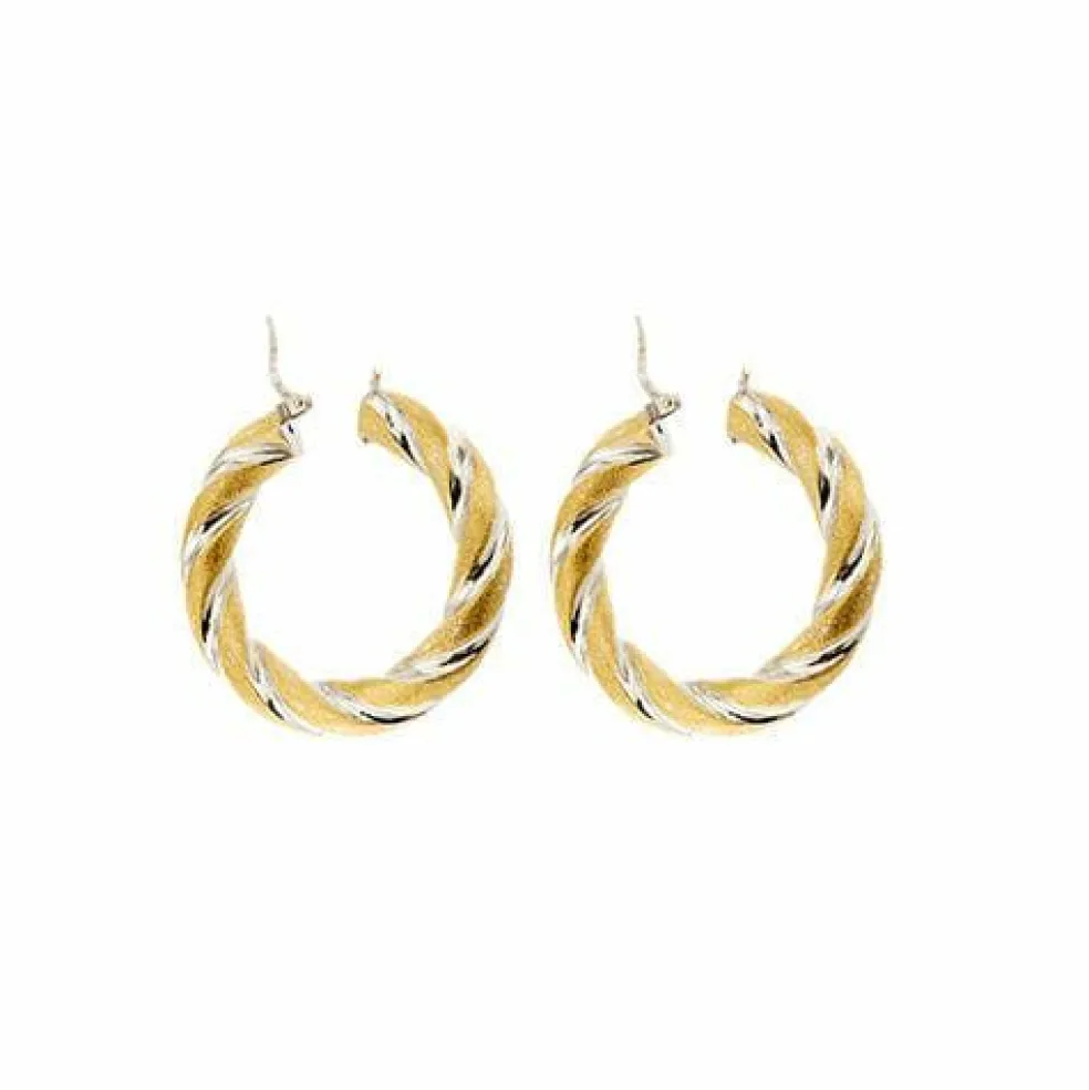 Deux boucles d'oreilles créoles en or