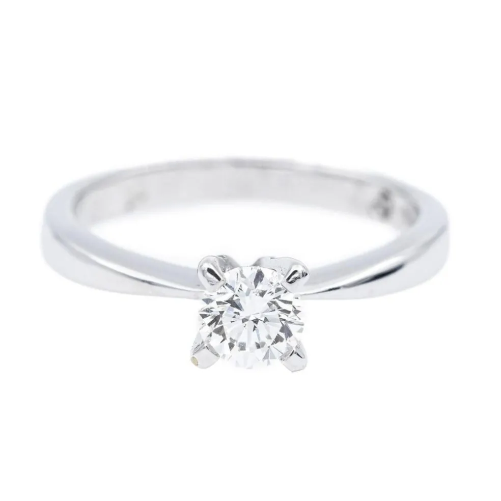 Diamani Bague Solitaire or blanc Diamant