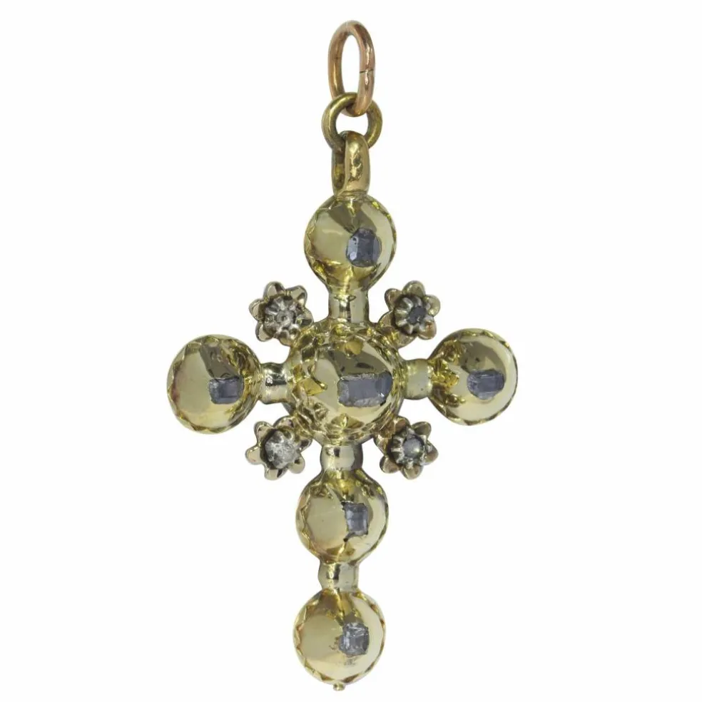 Diamant, croix d'or