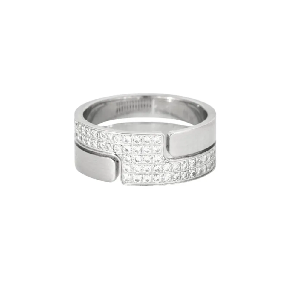 DINH VAN - Bague Seventies or gris diamants