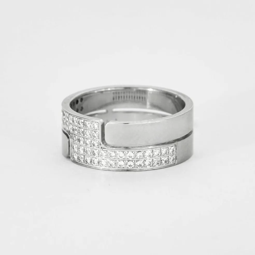 DINH VAN - Bague Seventies or gris diamants