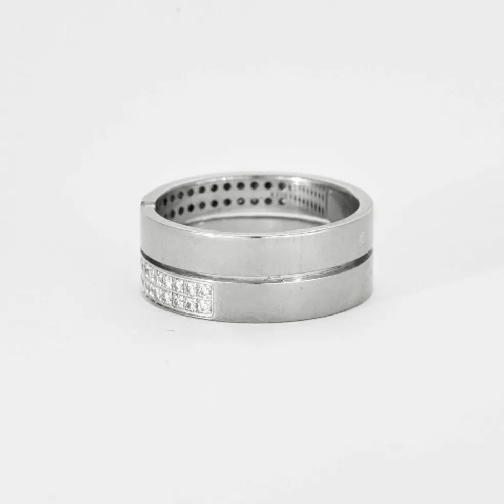 DINH VAN - Bague Seventies or gris diamants