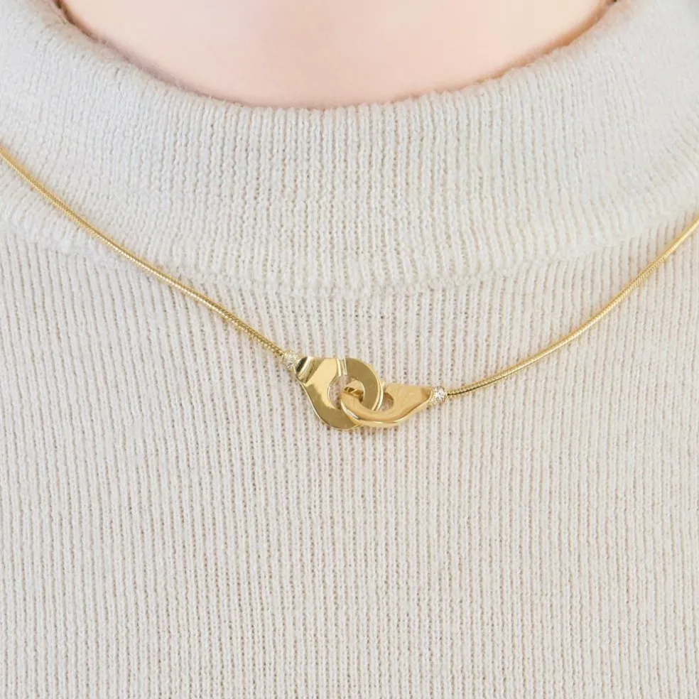 DINH VAN - MENOTTES R12- Collier en or jaune et diamant