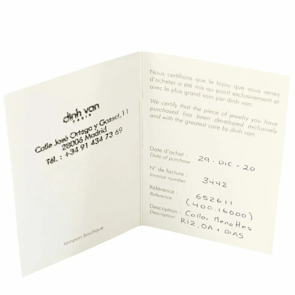 DINH VAN - MENOTTES R12- Collier en or jaune et diamant