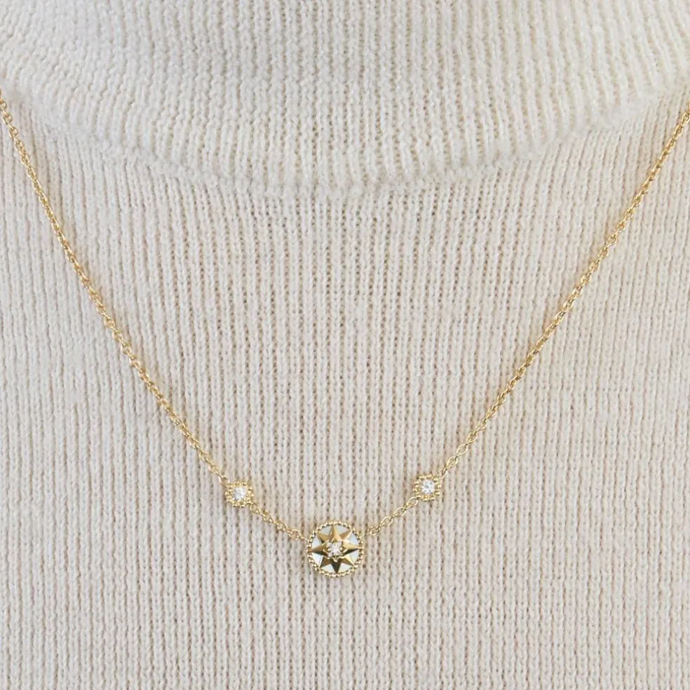 DIOR-ROSE DES VENTS - Collier en or jaune, nacre et diamants