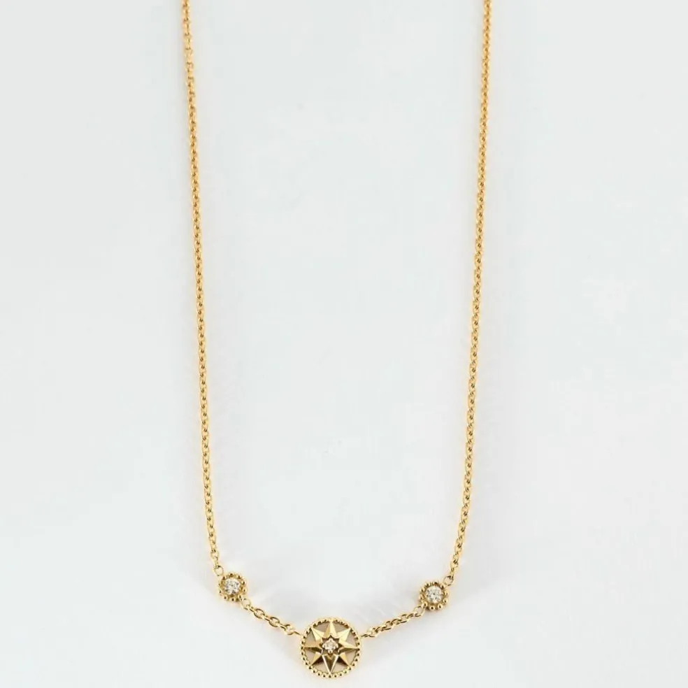 DIOR-ROSE DES VENTS - Collier en or jaune, nacre et diamants