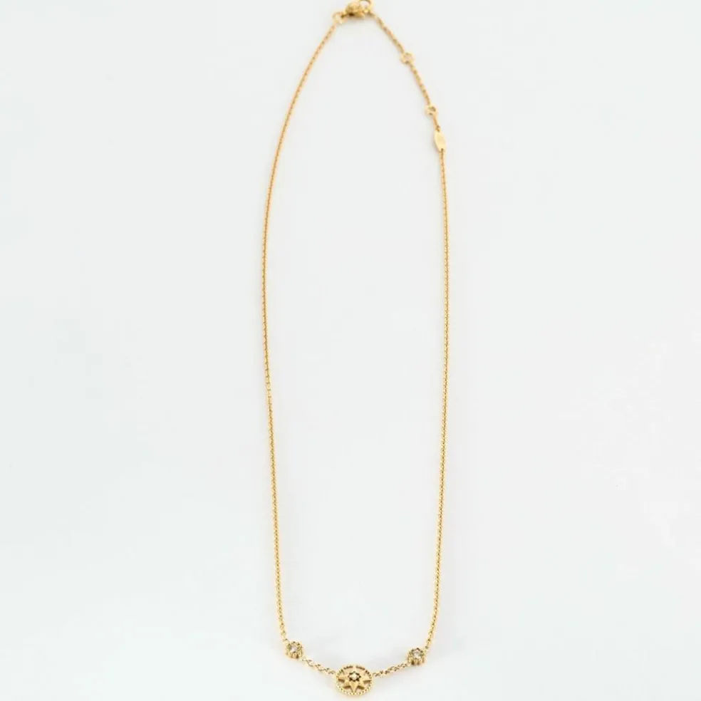 DIOR-ROSE DES VENTS - Collier en or jaune, nacre et diamants