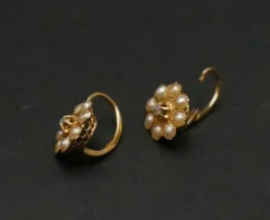 Dormeuses anciennes Diamant et Perles Fines