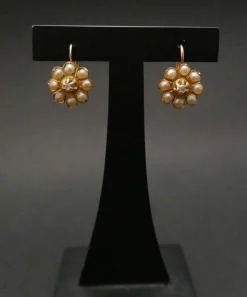 Dormeuses anciennes Diamant et Perles Fines