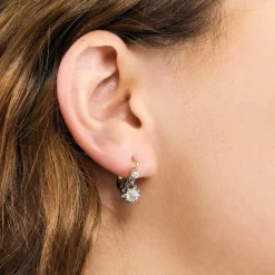 Dormeuses anciennes en or 18K et diamants