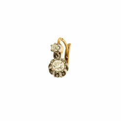 Dormeuses anciennes en or 18K et diamants