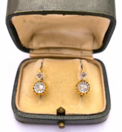 Dormeuses anciennes or et diamants